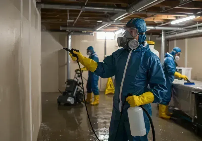 Basement Sanitization and Antimicrobial Treatment process in Forest Lake, IL